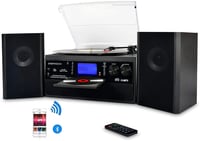 Gramofón DIGITNOW s Bluetooth, vstavanými reproduktormi, CD, kazetovým prehrávačom, AM/FM rádiom, AUX, USB, SD kartou a diaľkovým ovládaním 1