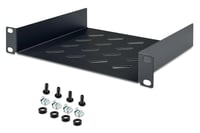 Raft pentru rack DIGITUS 1U de 10 inchi (254 mm), adâncime 200 mm, oțel perforat, negru 5