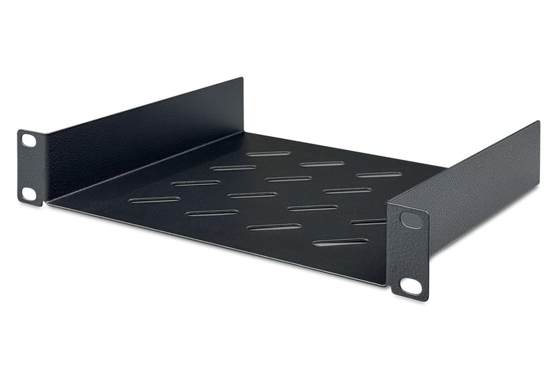 Raft pentru rack DIGITUS 1U de 10 inchi (254 mm), adâncime 200 mm, oțel perforat, negru