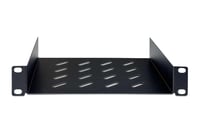 Raft pentru rack DIGITUS 1U de 10 inchi (254 mm), adâncime 200 mm, oțel perforat, negru 3