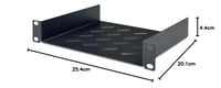 Raft pentru rack DIGITUS 1U de 10 inchi (254 mm), adâncime 200 mm, oțel perforat, negru 6