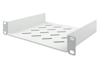 DIGITUS 1U polica pre 10" (254 mm) sieťovú skriňu, hĺbka 200 mm, perforovaný oceľový plech, šedá (RAL 7035), nosnosť 25 kg 1