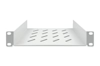 DIGITUS 1U polica pre 10" (254 mm) sieťovú skriňu, hĺbka 200 mm, perforovaný oceľový plech, šedá (RAL 7035), nosnosť 25 kg 2