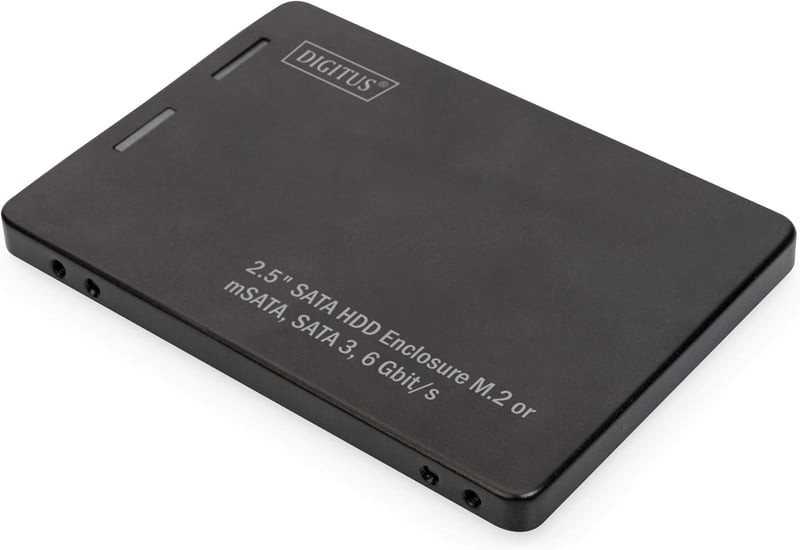 DIGITUS 2.5" SATA adapter M.2/mSATA SSD-hez, 2280/2260/2242/2230, fekete - M.2 & mSATA - SATA 3 - 2.5" Hard Drive Adapter