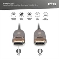 Cablu hibrid cu fibră optică DIGITUS DisplayPort AOC, UHD 8K, 10 m, cu conectori aurii 2