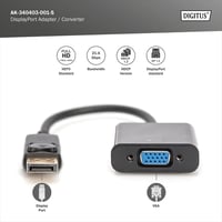 Grafický adaptér DIGITUS DisplayPort na VGA, prevodník DP-VGA, QXGA 60Hz, rozlíšenie 2048x1536 pixelov, čierny 2