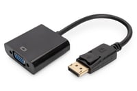 Grafický adaptér DIGITUS DisplayPort na VGA, prevodník DP-VGA, QXGA 60Hz, rozlíšenie 2048x1536 pixelov, čierny 1
