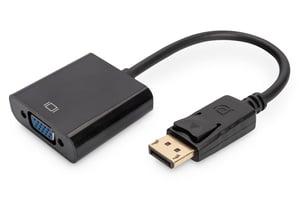 DIGITUS DisplayPort VGA grafički adapter, DP-VGA pretvornik, QXGA 60Hz, rezolucija 2048x1536 piksela, crni