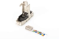 Conector de rețea DIGITUS DN-93631 Cat 6A, 5 bucăți - Mufă RJ45 ecranată la 360° pentru asamblare pe teren - Instalare fără unelte - 500 MHz - 10 Gbit/s 5