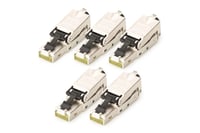 Conector de rețea DIGITUS DN-93631 Cat 6A, 5 bucăți - Mufă RJ45 ecranată la 360° pentru asamblare pe teren - Instalare fără unelte - 500 MHz - 10 Gbit/s 1