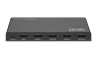 DIGITUS HDMI rozbočovač 1x4 – 1 vstup, 4 výstupy – UHD 4K 60Hz, HDMI 2.0, HDCP 2.2, HDR, Deep Color, EDID, DTS, Dolby Digital, čierny 5