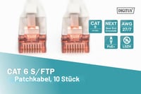 DIGITUS LAN Kábel Cat 6 - S/FTP Árnyékolt - Fehér - 1 m - 10 db-os Csomag 2