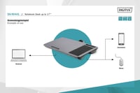 Suport Laptop DIGITUS cu Slot pentru Smartphone și Mousepad - Pentru Laptopuri de până la 17 inchi - Stand pentru Laptop ideal pe canapea și în pat - Gri 3