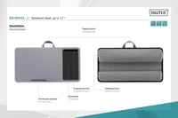 Suport Laptop DIGITUS cu Slot pentru Smartphone și Mousepad - Pentru Laptopuri de până la 17 inchi - Stand pentru Laptop ideal pe canapea și în pat - Gri 2