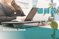 Suport Laptop DIGITUS cu Slot pentru Smartphone și Mousepad - Pentru Laptopuri de până la 17 inchi - Stand pentru Laptop ideal pe canapea și în pat - Gri 5