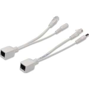 DIGITUS pasivni PoE adapterski kabel - Fast Ethernet injektor i razdjelnik (splitter) kabel - DC 5.5mm priključak i utičnica - sivi