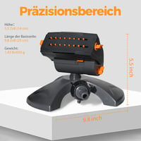 Diivoo Mini Turbo Oszcilláló Kerti Szórófejes Öntözőrendszer 16 Fúvókával, Gyorscsatlakozóval és Nagy Talppal, Szürke 8