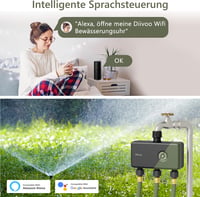 Diivoo Okos Öntözőszámítógép WiFi 3 Kimenet RFID Technológia Alexa Vezérlés Automata Kerti Öntözőrendszer Időzítő 3