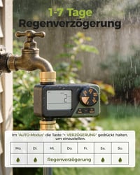 Diivoo Öntözési Számítógép Esőérzékelővel és Heti Programozással 6
