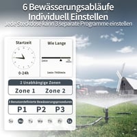 Diivoo Öntözőóra 2 kimenettel, esőérzékelővel és 6 programmal, vízálló 3