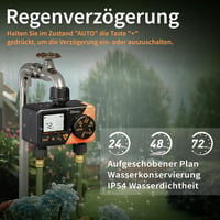 Diivoo 2 kimenetes öntözőtimer esőérzékelővel és manuális üzemmóddal 4