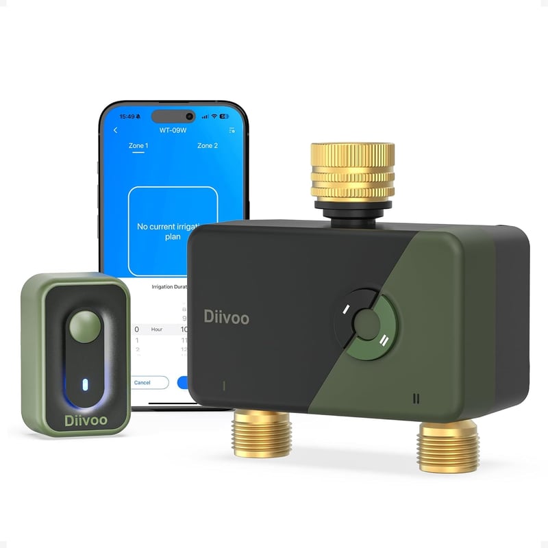 Diivoo WT-09W WiFi öntözőóra 2 kimenettel, Alexa/Google kompatibilis