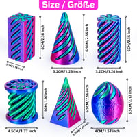 Dikale špirálová fidget pyramída, 3D tlačená hračka, 6 ks, flexibilná antistresová hračka na stôl pre deti aj dospelých, ružová 2
