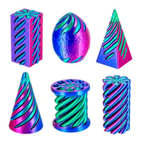 Dikale špirálová fidget pyramída, 3D tlačená hračka, 6 ks, flexibilná antistresová hračka na stôl pre deti aj dospelých, ružová 1