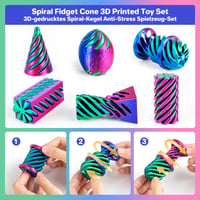 Dikale špirálová fidget pyramída, 3D tlačená hračka, 6 ks, flexibilná antistresová hračka na stôl pre deti aj dospelých, ružová 5
