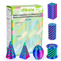 Dikale špirálová fidget pyramída, 3D tlačená hračka, 6 ks, flexibilná antistresová hračka na stôl pre deti aj dospelých, ružová 7