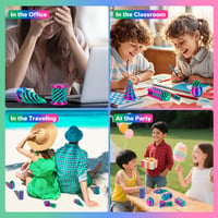 Dikale špirálová fidget pyramída, 3D tlačená hračka, 6 ks, flexibilná antistresová hračka na stôl pre deti aj dospelých, ružová 6