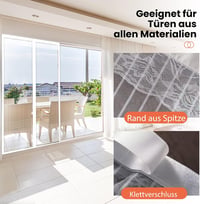 DIKER Mágneses Szúnyogháló Ajtó 90x200cm Fehér - Fúrás Nélkül Szerelhető - 90 x 200 cm, White 4