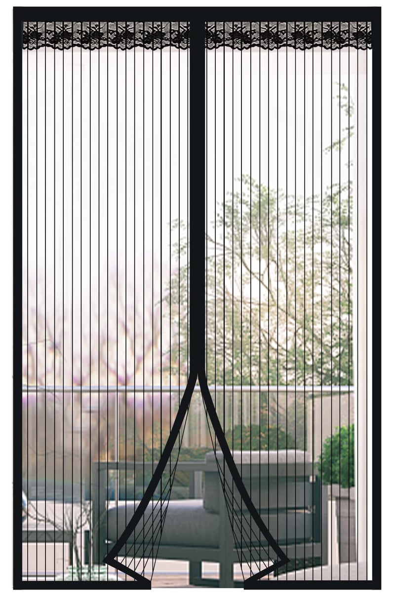 DIKER magnetska zavjesa protiv komaraca za vrata, bez bušenja - crna - 100x230 cm