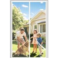 Perdea magnetică împotriva insectelor DIKER pentru ușă de balcon 140x200 cm, albă, perdea pentru terasă cu montare fără găurire 1