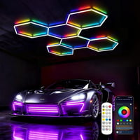 DIKHEE LED Mennyezeti Lámpa RGB Dimmelhető Zeneszinkron Hexagon Távirányító App 1