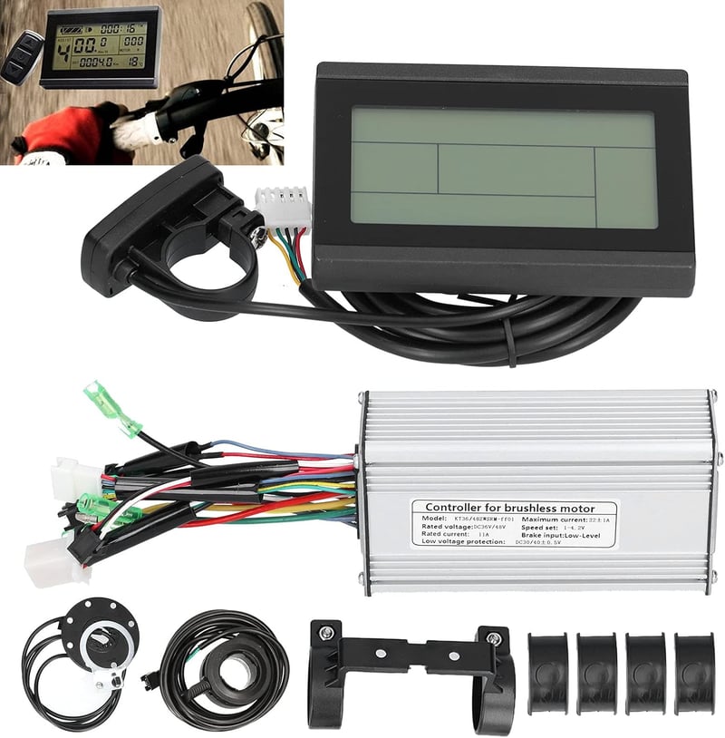 Dilwe 36V/48V 500W Elektromos Kerékpár Vezérlő Szett KT LCD3 Kijelzővel - E-Bike Átalakító Készlet Alumínium Hűtéssel, Hüvelykujj Gázkarral
