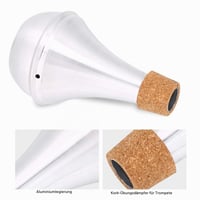 Sordină Dreaptă Dilwe pentru Trompetă, Aliaj de Aluminiu cu Plută, Accesoriu pentru Instrumente de Suflat, Argintiu 3