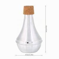 Sordină Dreaptă Dilwe pentru Trompetă, Aliaj de Aluminiu cu Plută, Accesoriu pentru Instrumente de Suflat, Argintiu 2