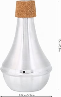 Sordină Dreaptă Dilwe pentru Trompetă, Aliaj de Aluminiu cu Plută, Accesoriu pentru Instrumente de Suflat, Argintiu 5