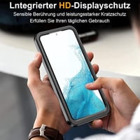 DIMIYER Samsung Galaxy S24 Plus Védőtok - 360° Ütésálló Tok Beépített Képernyővédővel, Fekete TPU Szilikon Outdoor Telefontok 4