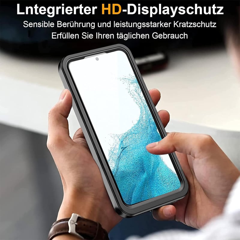 DIMIYER Samsung Galaxy S24 Plus Védőtok - 360° Ütésálló Tok Beépített Képernyővédővel, Fekete TPU Szilikon Outdoor Telefontok