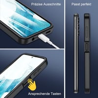 DIMIYER Samsung Galaxy S24 Plus Védőtok - 360° Ütésálló Tok Beépített Képernyővédővel, Fekete TPU Szilikon Outdoor Telefontok 5