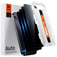 DIMONCOAT 4 ks Ochranné tvrdené sklo na displej s ochranou súkromia pre iPhone 16 Pro 6,3 palca, kompatibilné s automatickou kalibračnou súpravou, vojenská ochrana 9H+, Anti-Spy 1