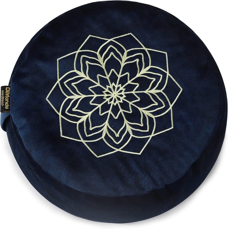 DiMonde Zafu meditációs párna kerek buckwheat magpal mosható mandala 33cm