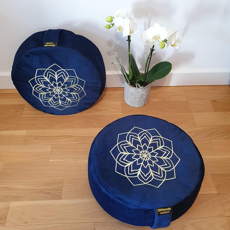 DiMonde Zafu meditációs párna kerek buckwheat magpal mosható mandala 33cm
