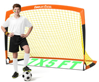 Dimples Excel vyskakovacia futbalová bránka pre deti, skladacia, 213x152 cm, oranžovo-čierna, na záhradu a tréning 1