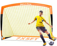 Dimples Excel vyskakovacia futbalová bránka pre deti, skladacia, 213x152 cm, oranžovo-čierna, na záhradu a tréning 9