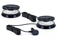 Dinfu LED Otočný výstražný maják 12V - Magnetická strešná lampa so 16 režimami, 3 farbami, vodotesná, pre autá, traktory, nákladné autá, SUV vozidlá, s 3m káblom 1