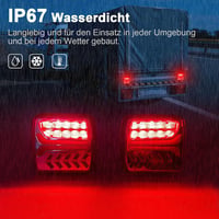 Dinfu vezeték nélküli LED hátsó pótkocsi lámpa szett mágneses talppal 12V 24V 7 pólusú csatlakozó IP67 vízálló autó utánfutóhoz traktorhoz é 6
