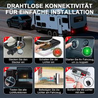 Dinfu vezeték nélküli LED hátsó pótkocsi lámpa szett mágneses talppal 12V 24V 7 pólusú csatlakozó IP67 vízálló autó utánfutóhoz traktorhoz é 4